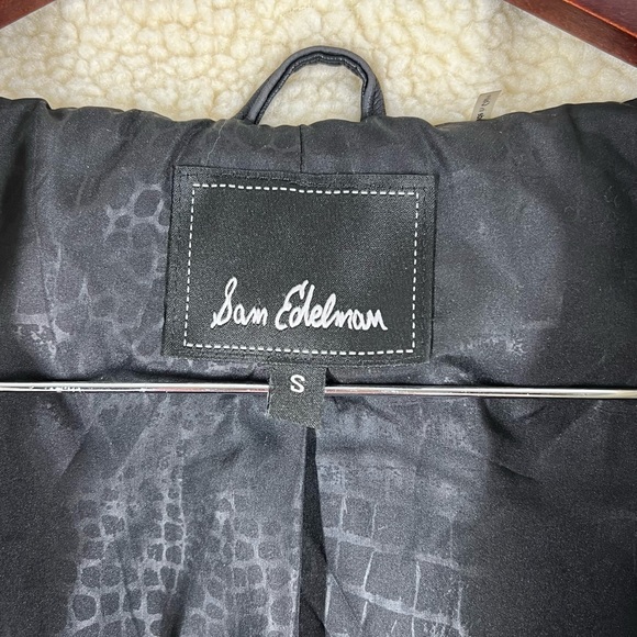 Sam Edelman Women's Caitlyn Aviator Sherpa Jacket Black Size S. - Picture 8 of 9